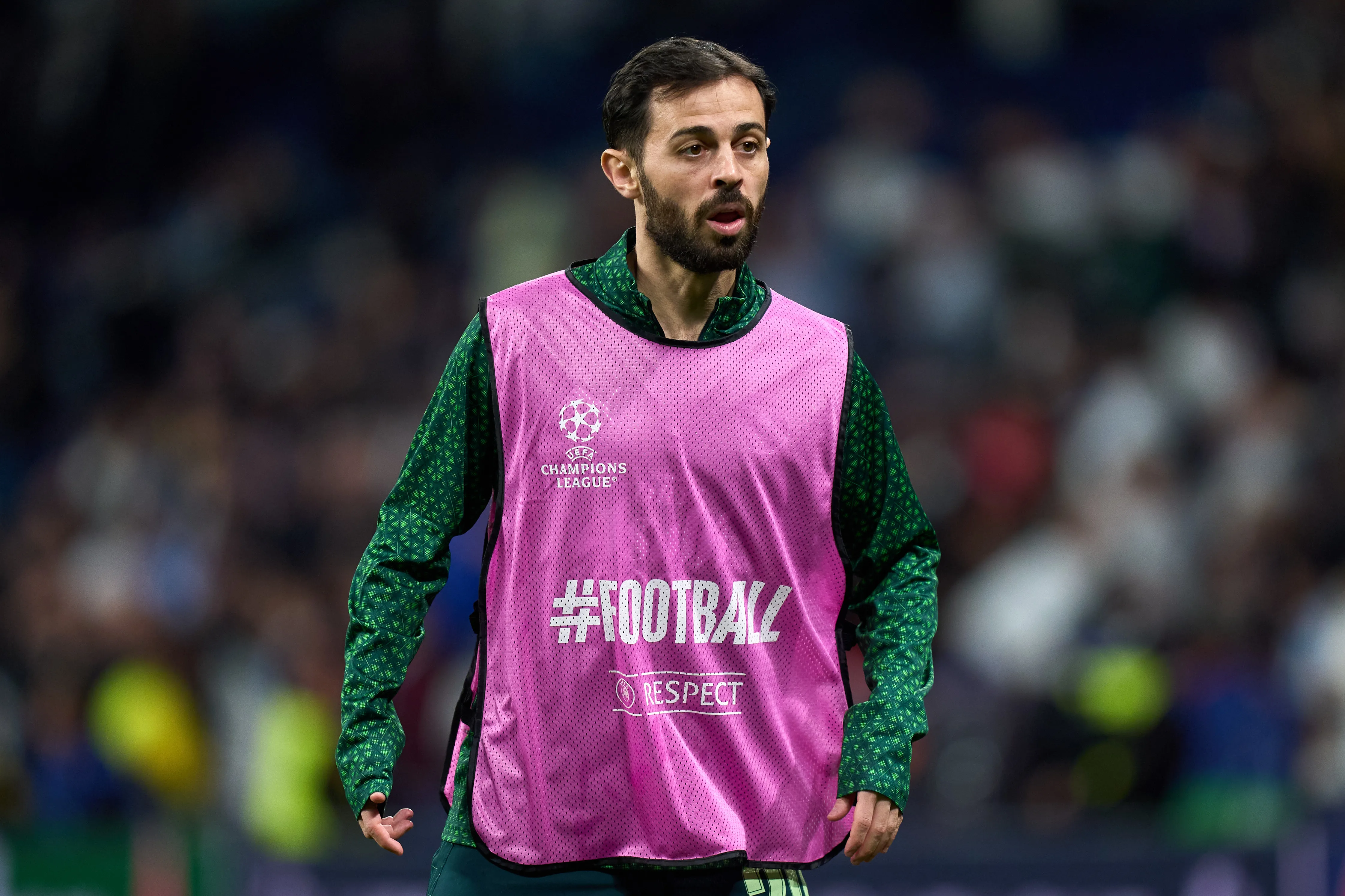 Bernardo Silva antes de um jogo pelo Manchester City (Foto: Angel Martinez/Getty Images)