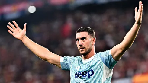 Vlahovic durante partida da Juventus. Foto: Simone Arveda/Getty Images