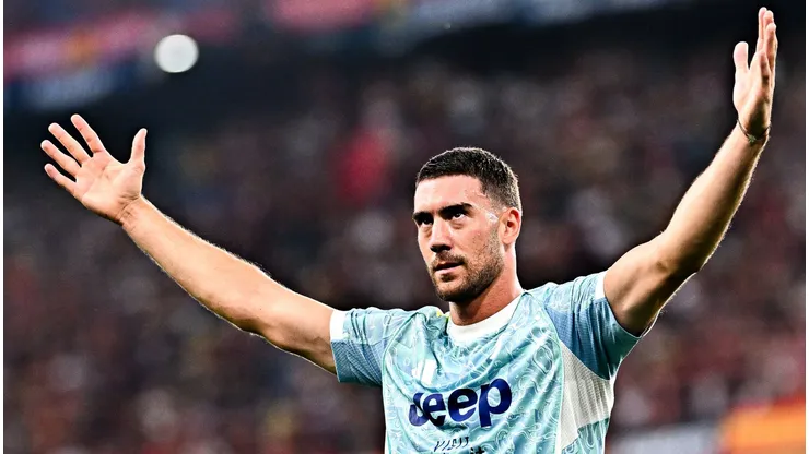 Vlahovic durante partida da Juventus. Foto: Simone Arveda/Getty Images