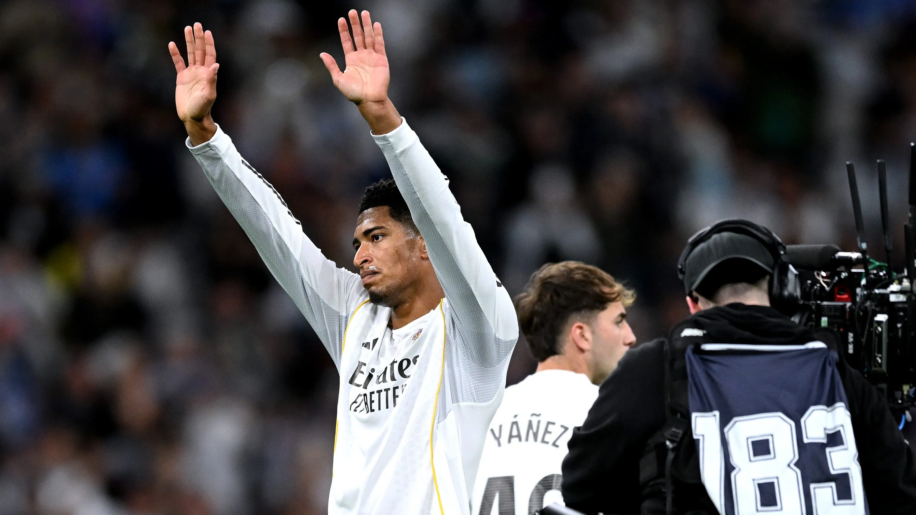 Bellingham comemorando gol do Real Madrid. Foto: Denis Doyle/Getty Images