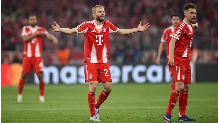 Konrad Laimer durante partida do Bayern de Munique. Foto: Alex Grimm/Getty Images