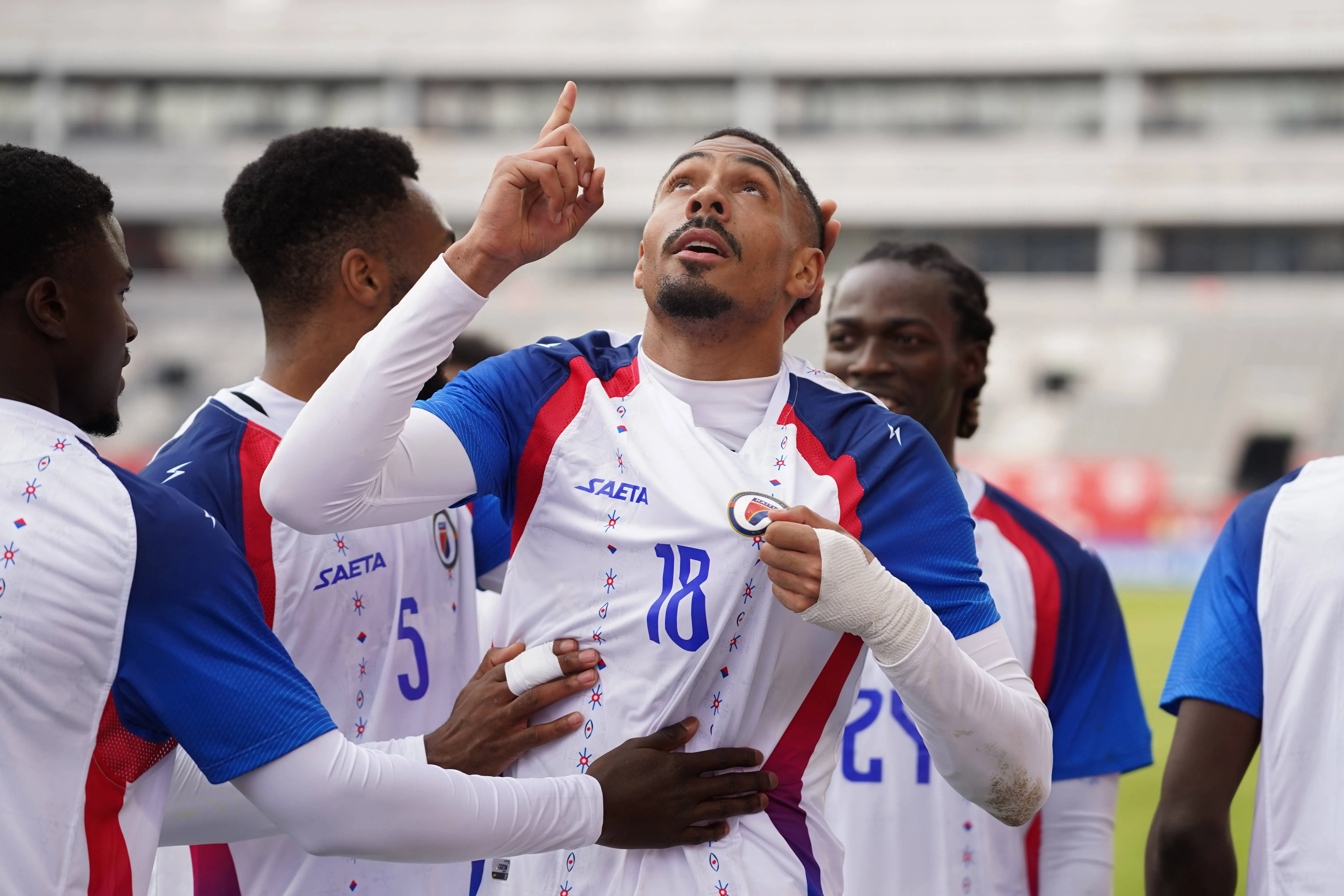 31 de março de 2026, Toronto, Ontário, Canadá: Wilson Isidor, 18, do Haiti, comemora após marcar um gol durante o amistoso internacional (Länderspiel, Nationalmannschaft) entre Haiti e Islândia&nbsp;. Foto: IMAGO /&nbsp;ZUMA – Comunicado de Imprensa