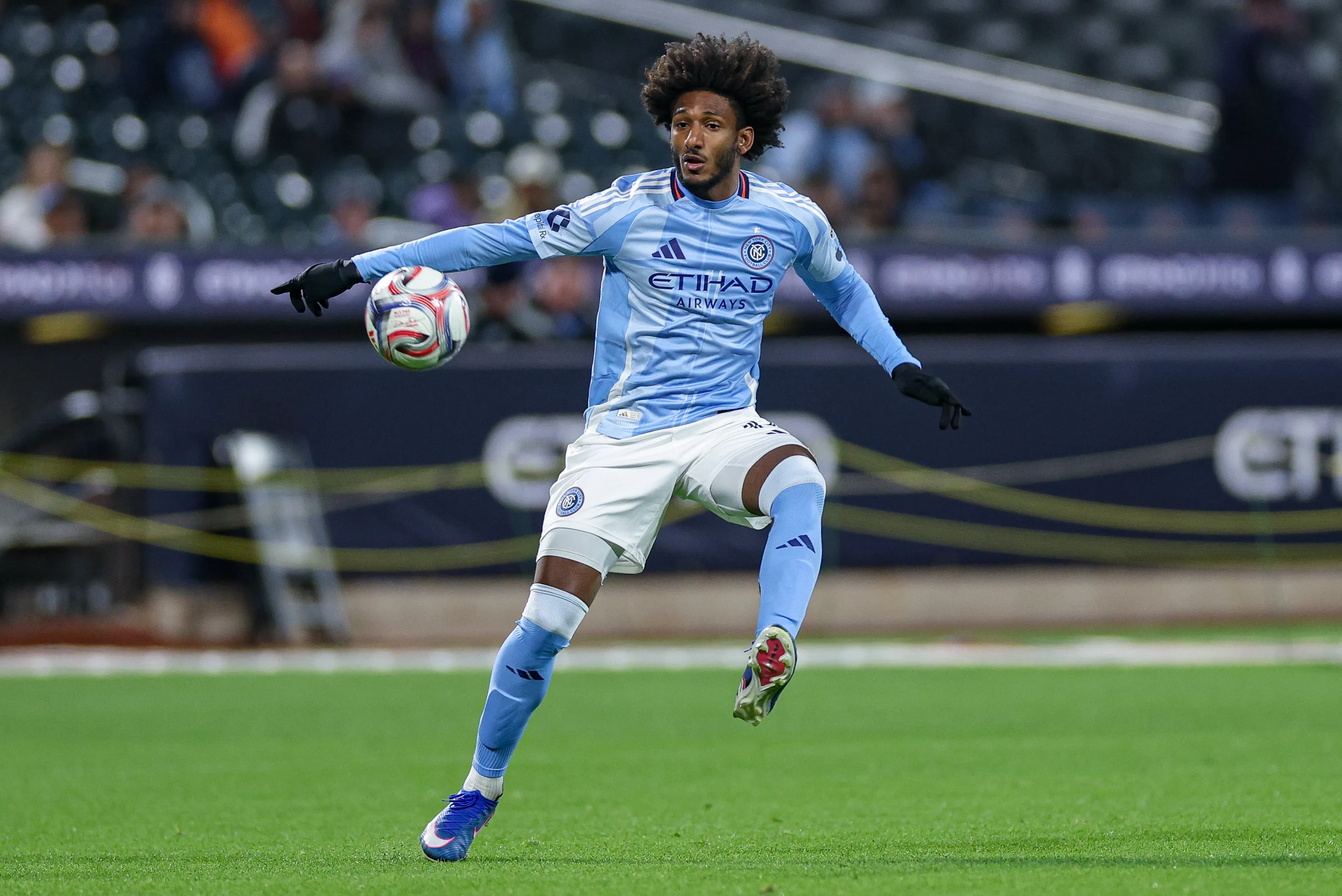 Talles Magno em ação pelo New York City FC. (Foto: Vincent Carchietta/Getty Images)