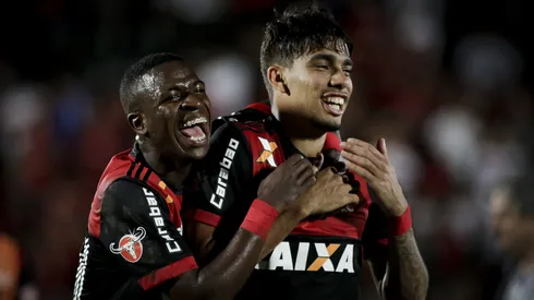 Lucas Paquetá e Vini Jr. juntos no Flamengo. Foto: Luciano Belford/AGIF