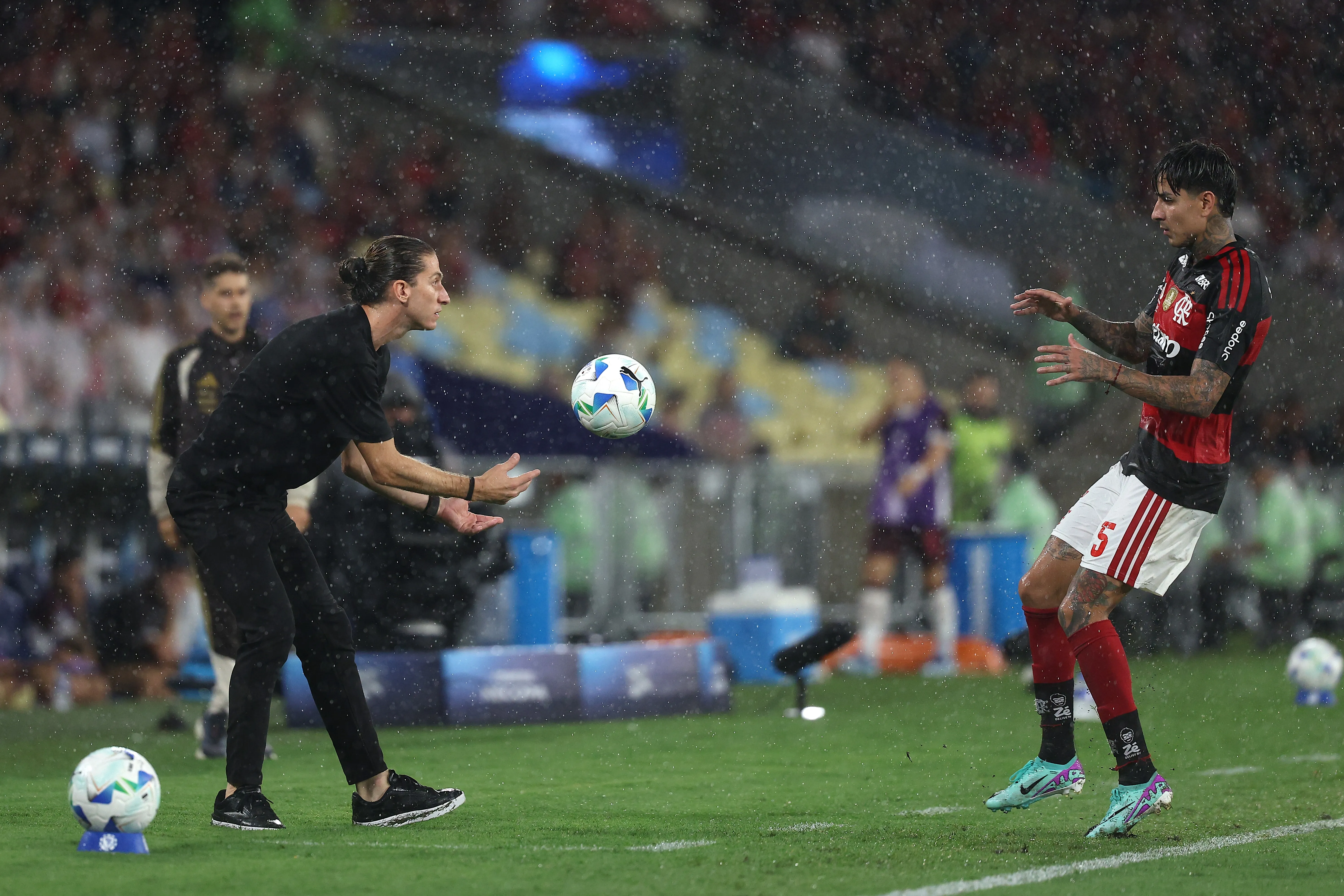 Filipe Luís quando comandava o Flamengo. (Foto: Wagner Meier/Getty Images)