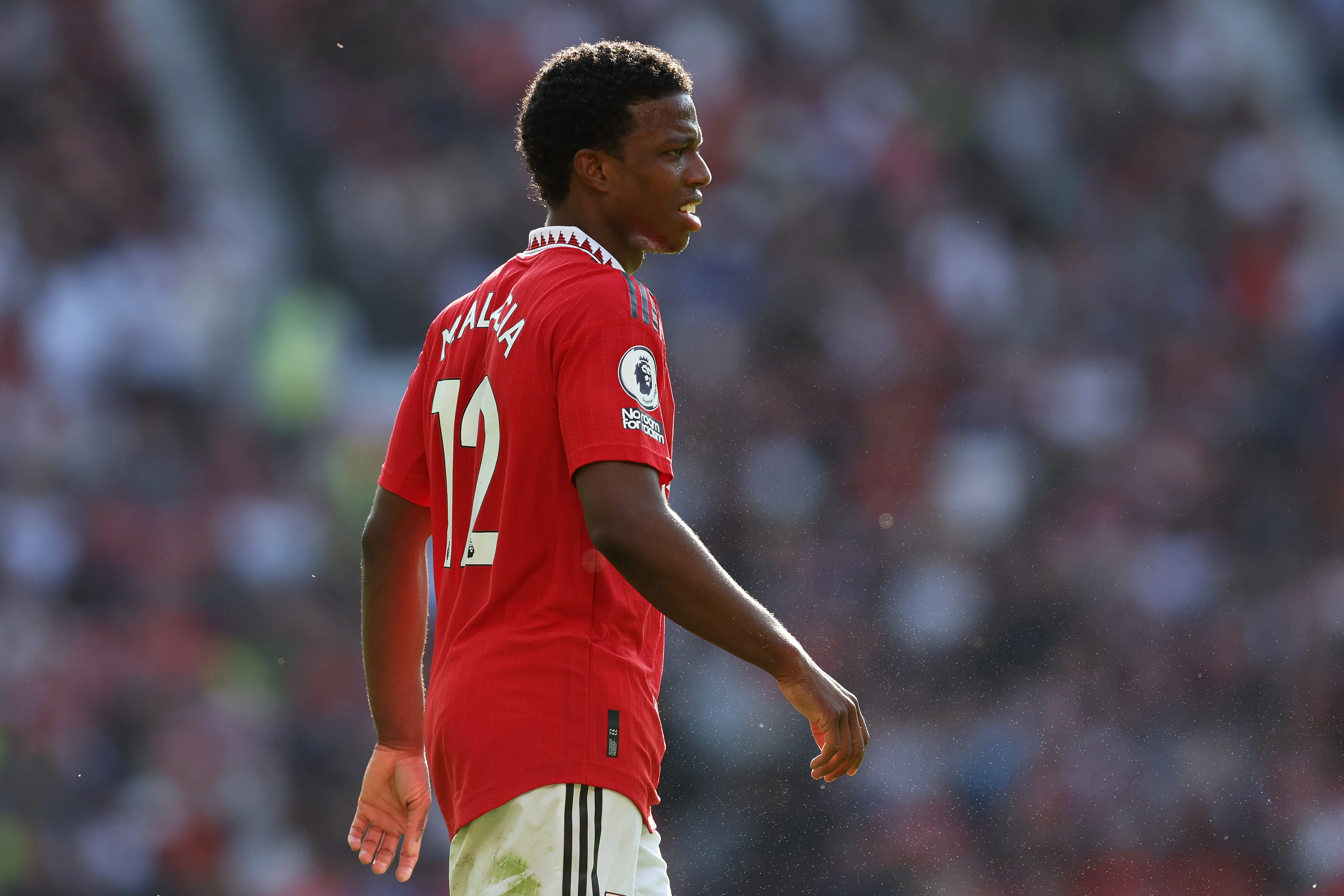 Malacia em campo pelo Manchester United