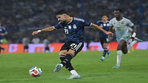 Flaco López em amistoso da Seleção Argentina contra a Mauritânia - Marcelo Endelli/Getty Images