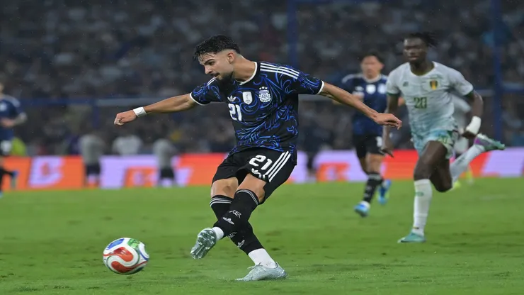 Flaco López em amistoso da Seleção Argentina contra a Mauritânia - Marcelo Endelli/Getty Images