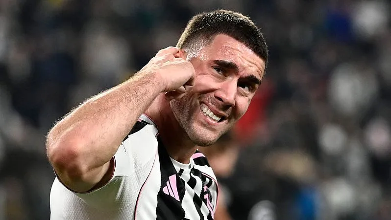 Vlahovic, da Juventus, em campo