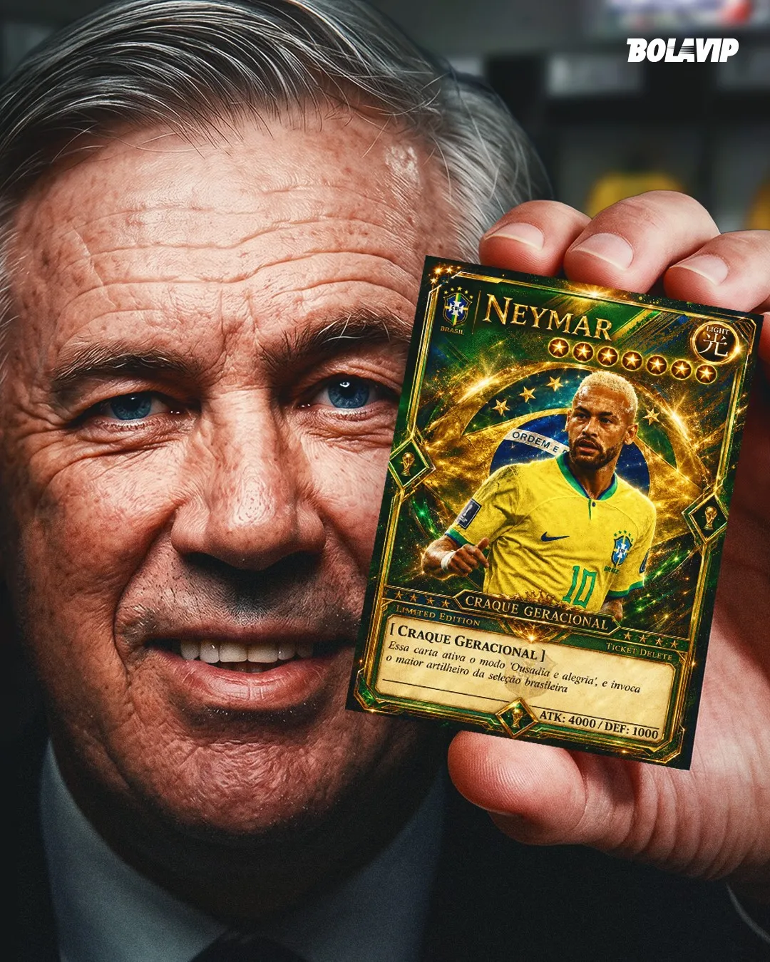 Ancelotti convocou Neymar – Arte Diego Torbes/Better Collective