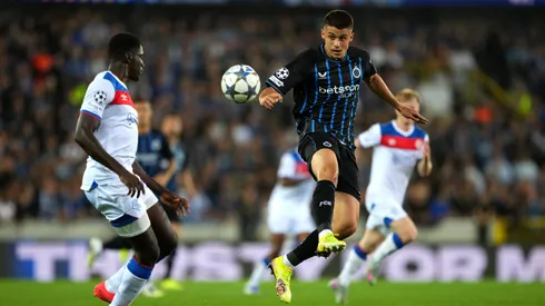 Nicolo Tresoldi durante partida do Club Brugge. Foto: Alex Bierens de Haan/Getty Images