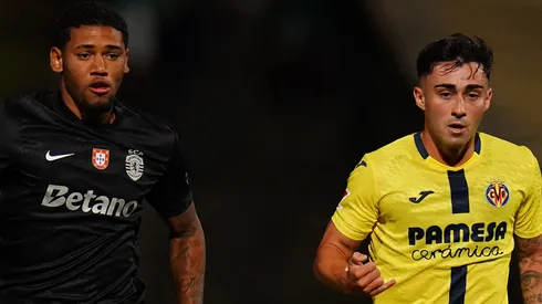 Rayan Lucas e Moleiro durante Sporting x Villarreal. (Photo by Gualter Fatia/Getty Images)