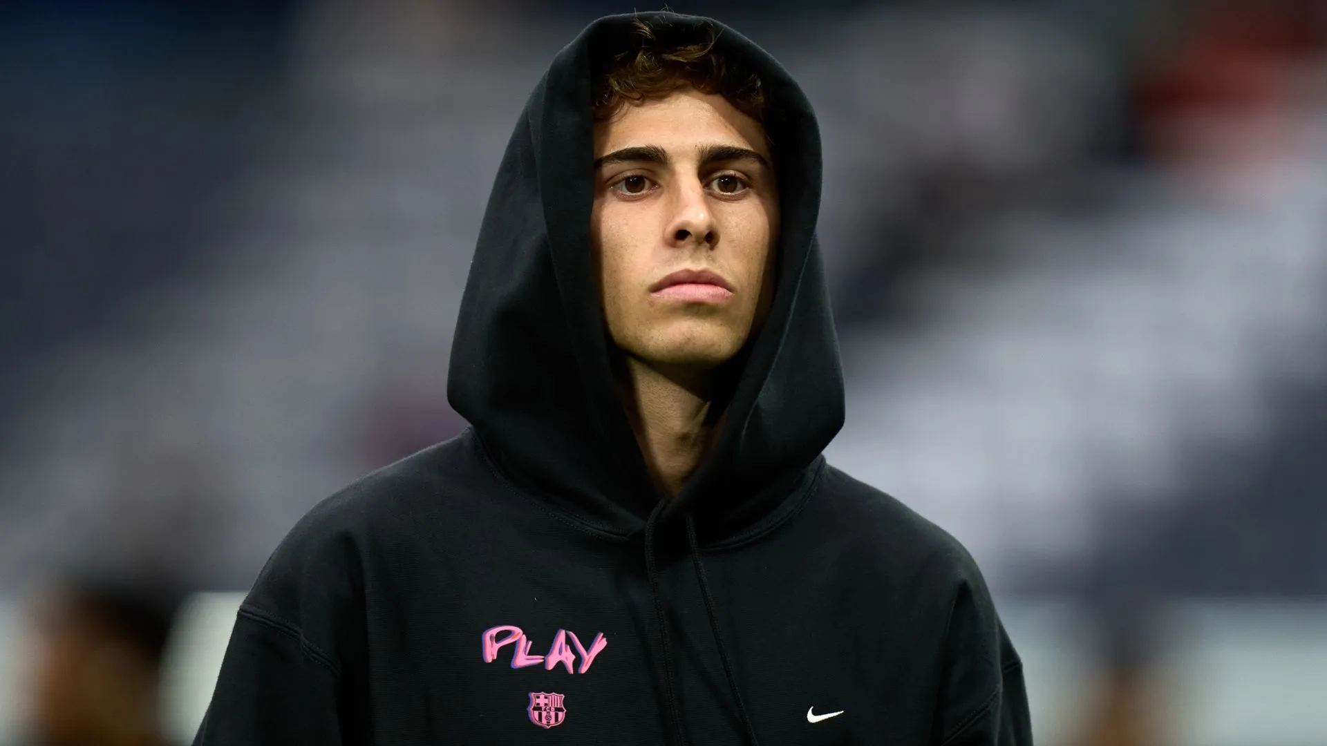 Fermín López concentrado para jogo do Barcelona (foto: Angel Martínez/Getty Images)