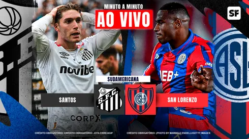 Santos x San Lorenzo: ver ao vivo e grátis jogo dda Sul-Americana. Foto: Jota Erre/AGIF Marcelo Edenelli/Getty Images.