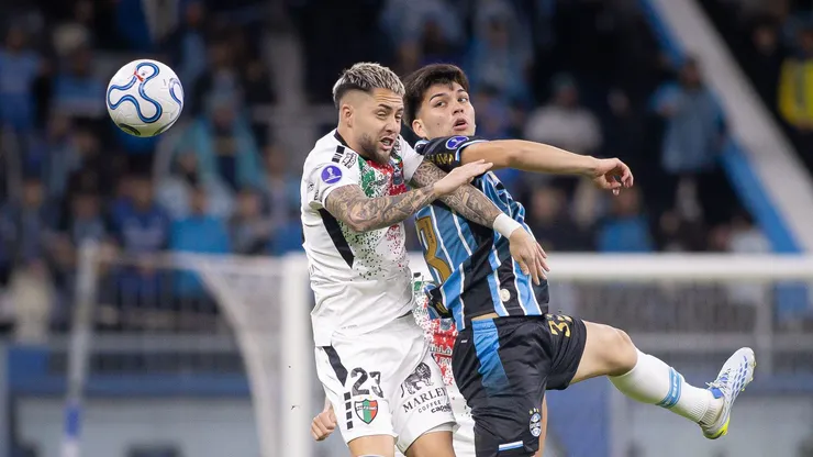 Palestino é derrotado pelo Grêmio e está fora da Copa Sul-Americana. Foto: Maxi Franzoi/AGIF