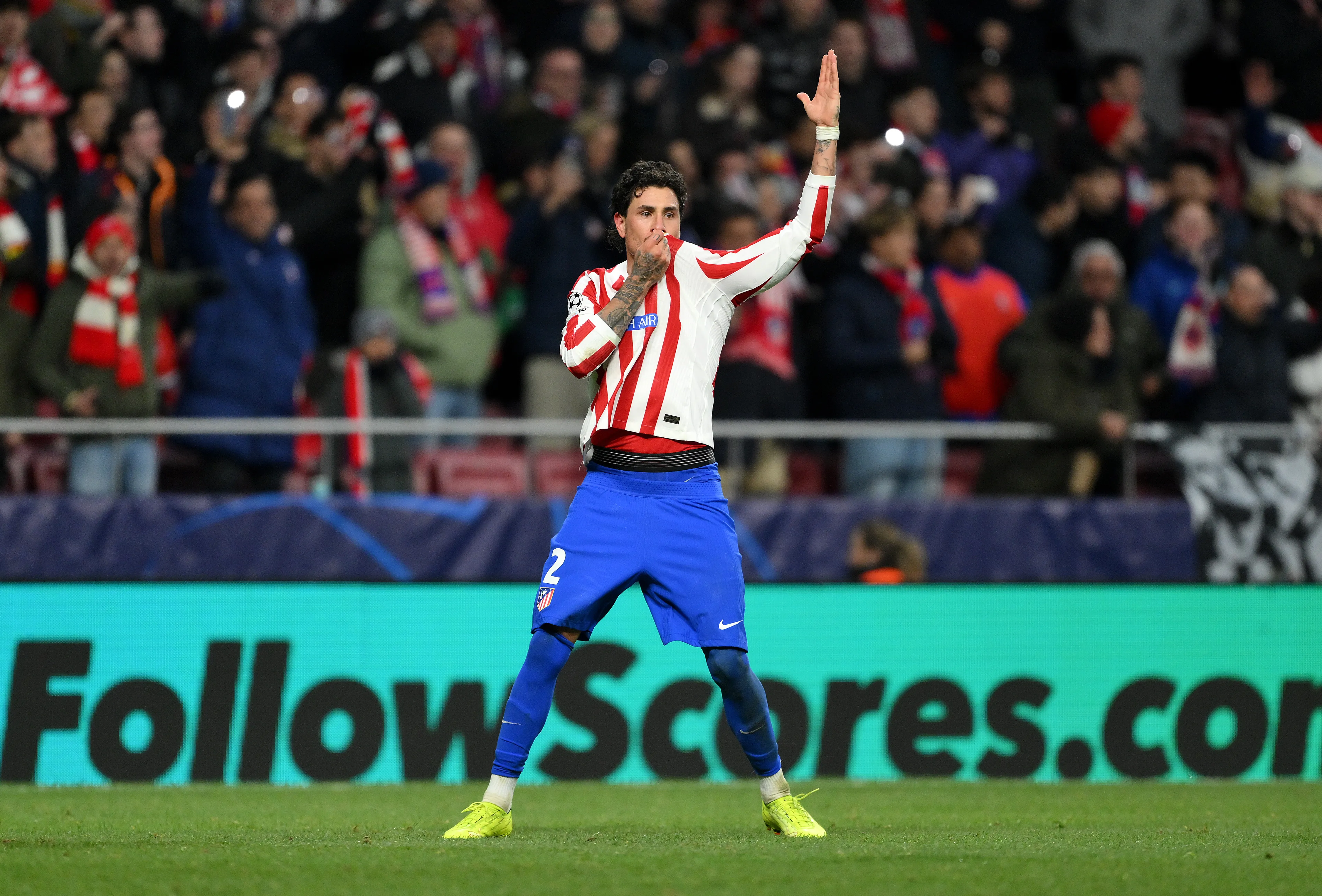 Giménez após gol pelo Atlético. (Photo by David Ramos/Getty Images)