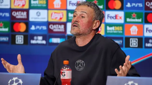 Luis Enrique durante entrevista antes da final da Champions League. Foto: Alex Grimm/Getty Images