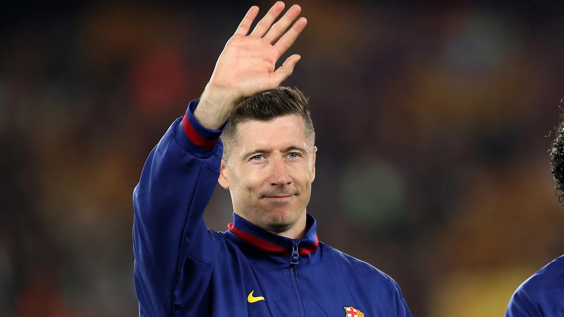 Lewandowski antes de jogo do Barcelona