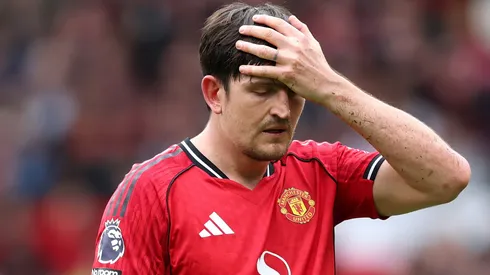 Harry Maguire durante partida do United. (Photo by Michael Regan/Getty Images)