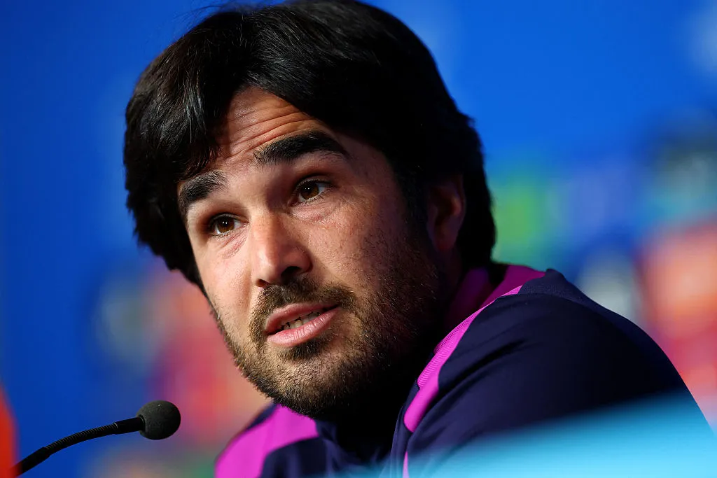 Pere Romeu durante a coletiva de impresa da final da Champions Feminina – Foto: Piroschka Van De Wouw – Pool/Getty Images