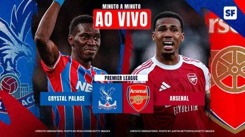Crystal Palace x Arsenal. (Foto Ismaïla Sarr: Photo By Ryan Pierse/Getty Images - Foto Gabriel Magalhães: Photo By Justin Setterfield/Getty Images)