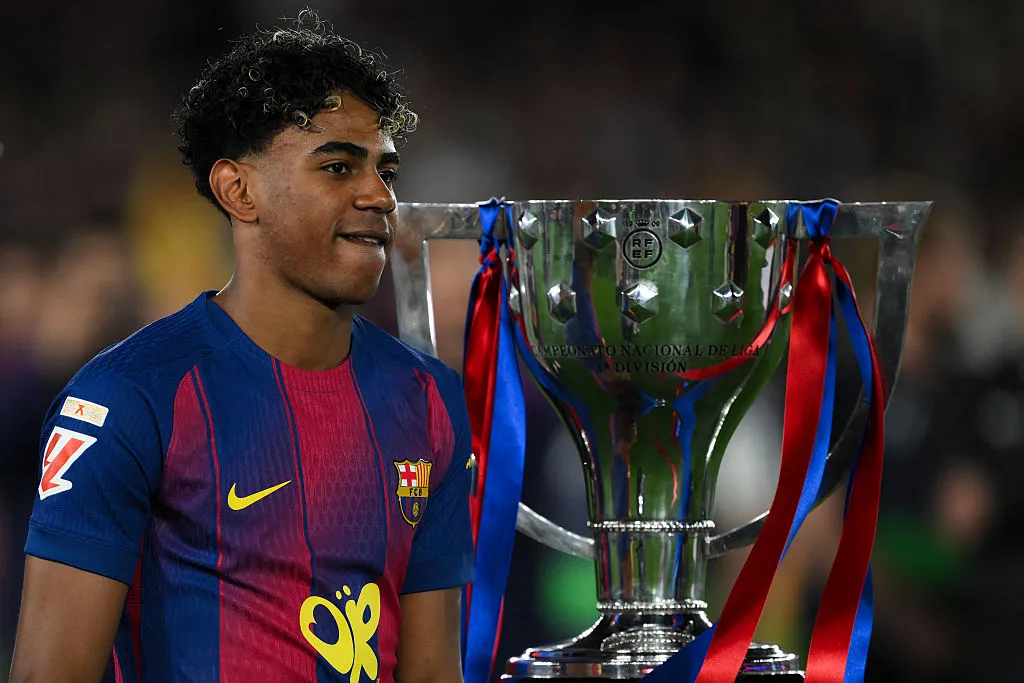 Lamine Yamal, do FC Barcelona foi o goleador do time nesta temporada, co 24 gols e 17 assistências, segundo o Ogol. (Foto: David Ramos/Getty Images)