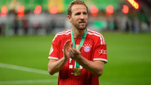 Harry Kane comemora pelo Bayern de Munique. Foto: Christian Kaspar-Bartke/Getty Images