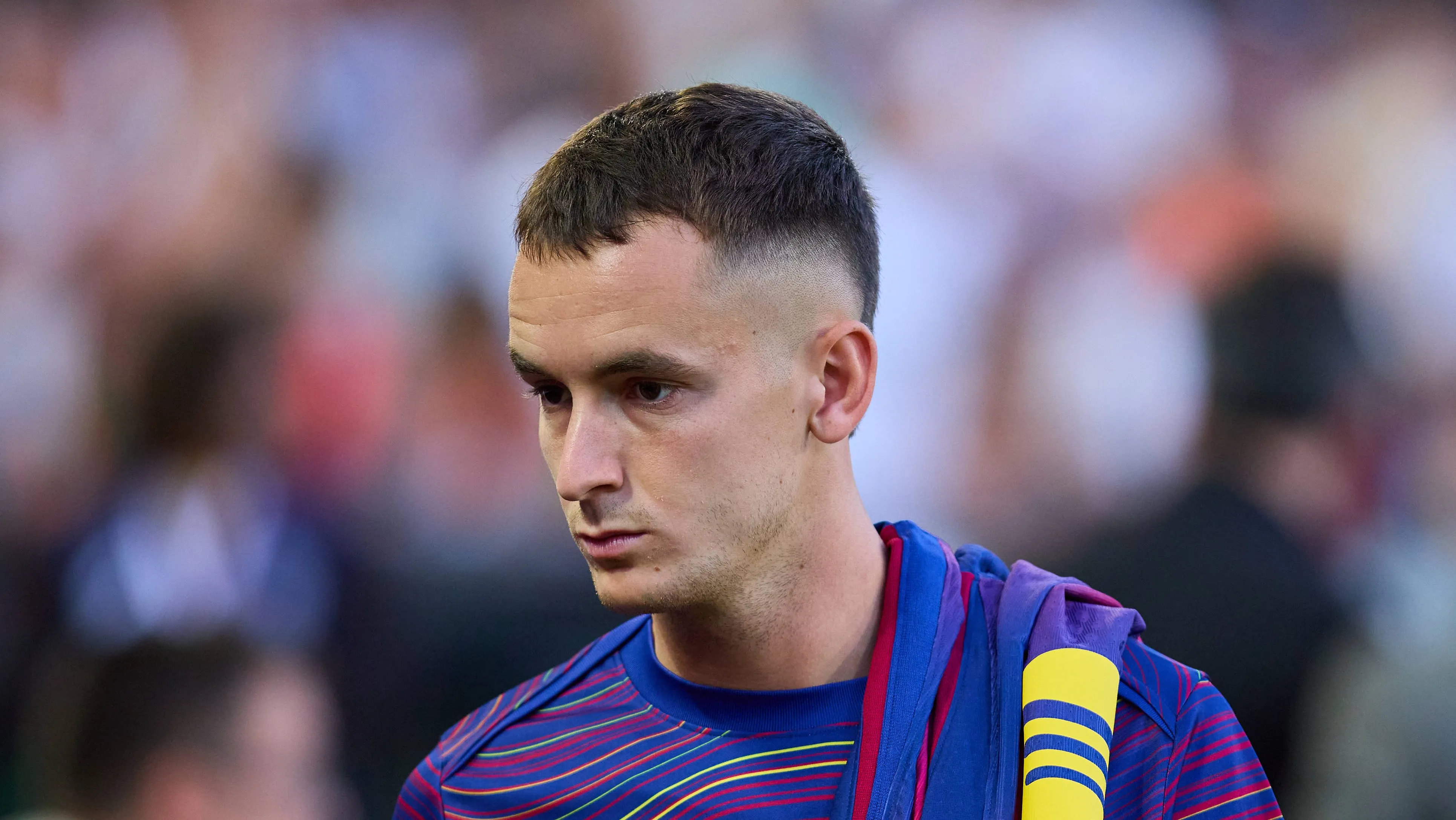 Casadó durante pré-jogo do Barcelona