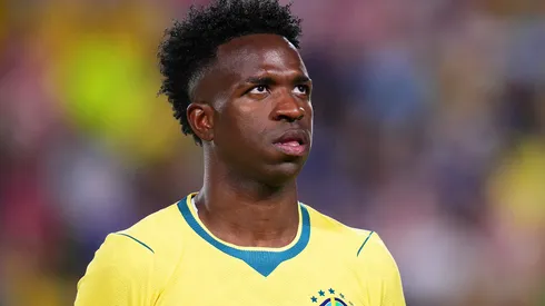 Vini Jr em campo com a Seleção Brasileira. Foto: Rich Storry/Getty Images