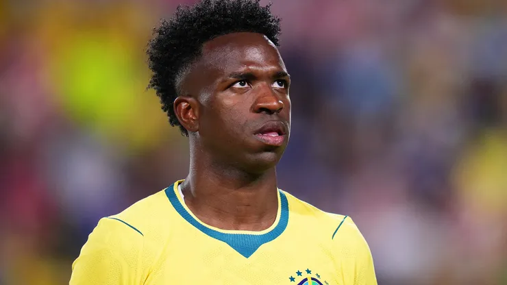 Vini Jr em campo com a Seleção Brasileira. Foto: Rich Storry/Getty Images