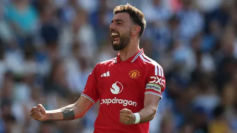 Bruno Fernandes pelo Manchester United. (Foto: Steve Bardens/Getty Images)