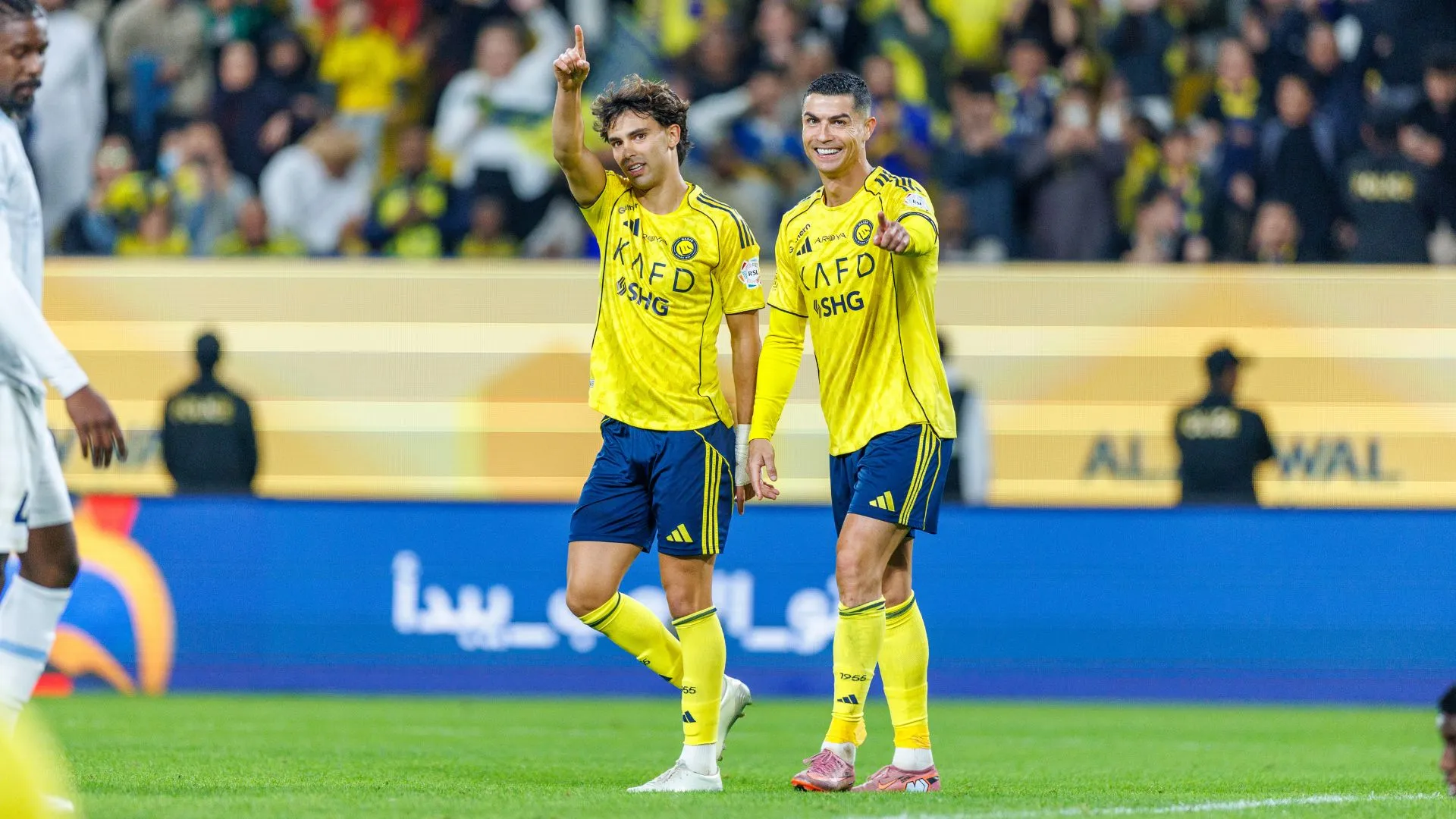 CR7 e João Félix em jogo do Al-Nassr (foto: Abdullah Ahmed/Getty Images)