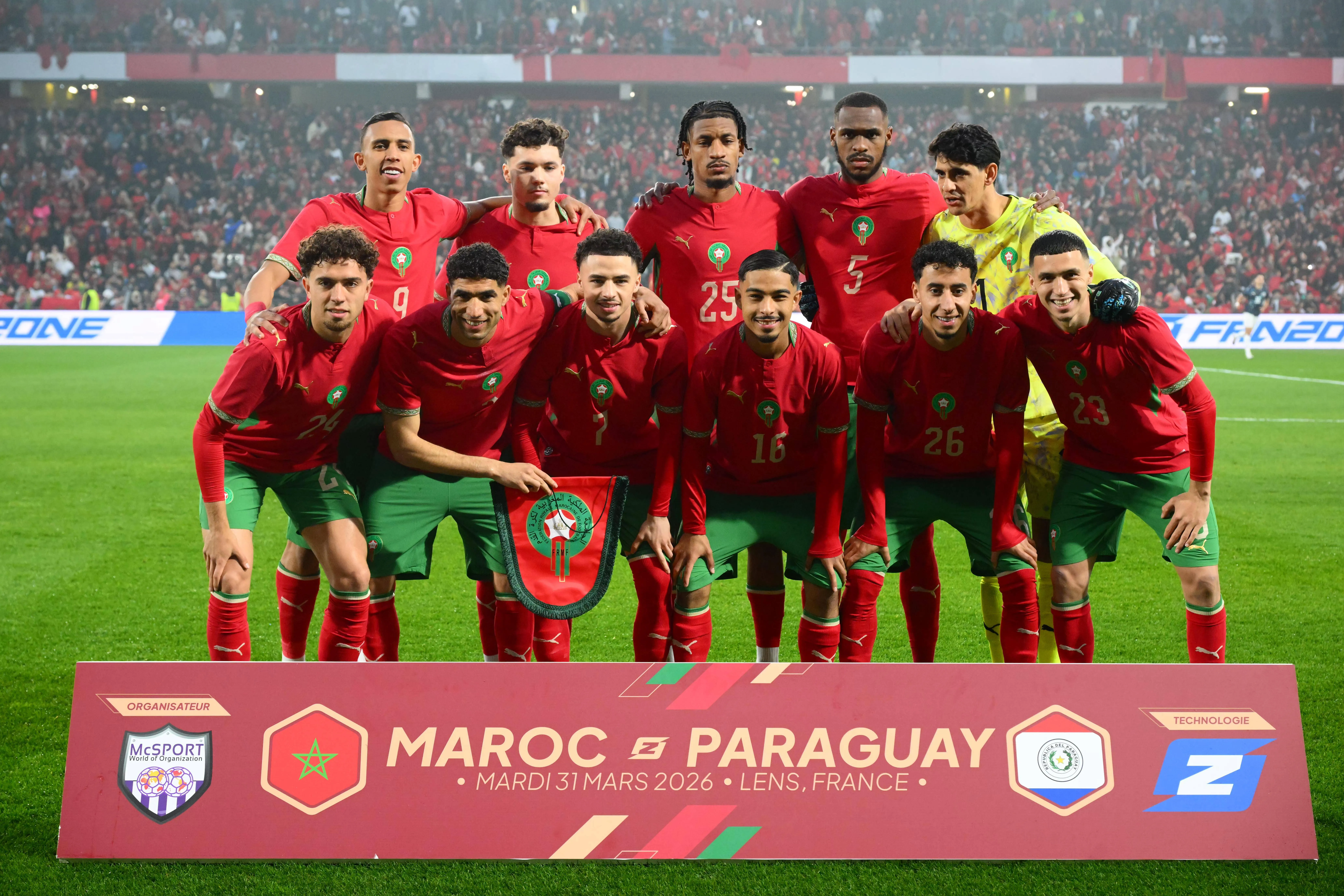 Seleção de Marrocos em amistoso contra o Paraguai, em março – Foto: IMAGO /&nbsp;PRESSE SPORTS
