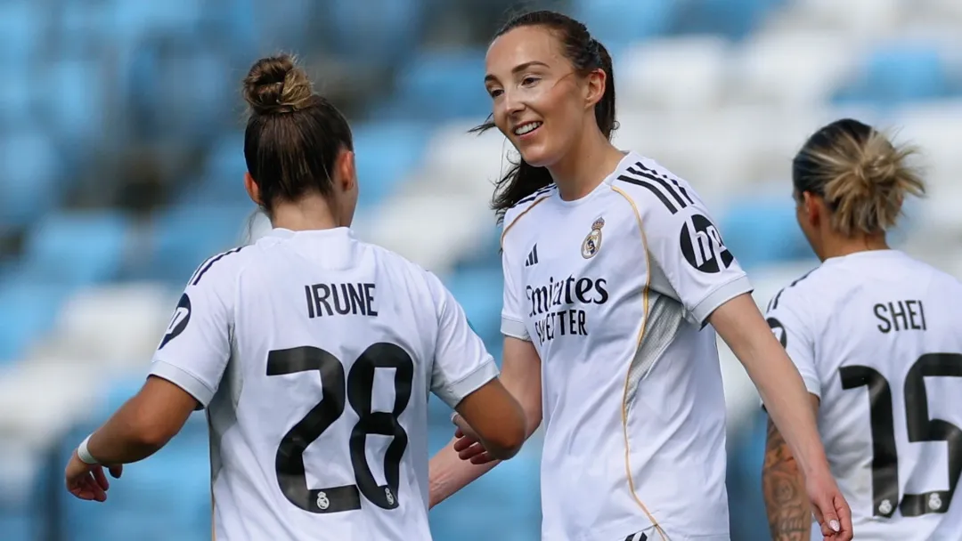 Jogadoras do Real Madrid após gol da equipe - Foto: Redes Sociais/Real Madrid