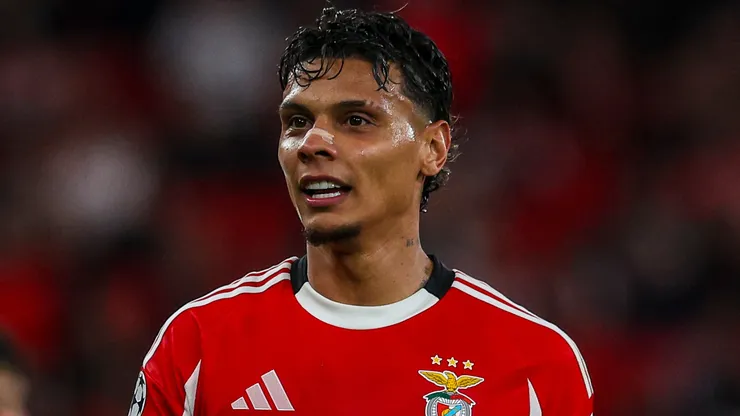 Richard Ríos em campo pelo Benfica. Foto: Carlos Rodrigues/Getty Images