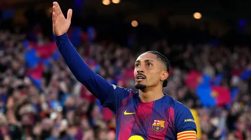 Raphinha soma 21 gols e sete assistências pelo Barcelona em 2025/26. Foto: Alex Caparros/Getty Images