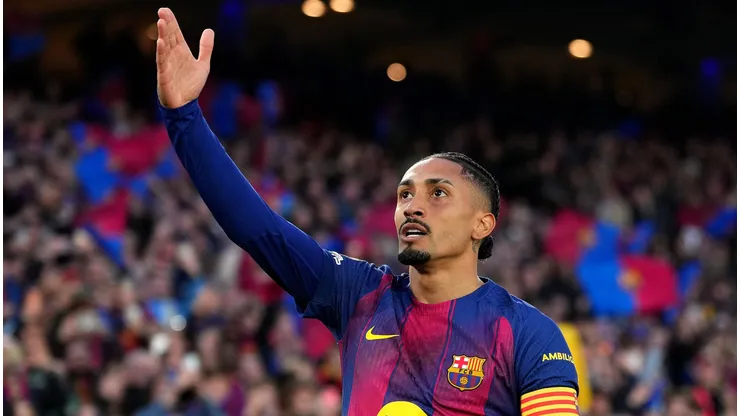 Raphinha soma 21 gols e sete assistências pelo Barcelona em 2025/26. Foto: Alex Caparros/Getty Images