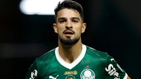 Flaco López em ação com as cores do Palmeiras. Foto: Miguel Schincariol/Getty Images