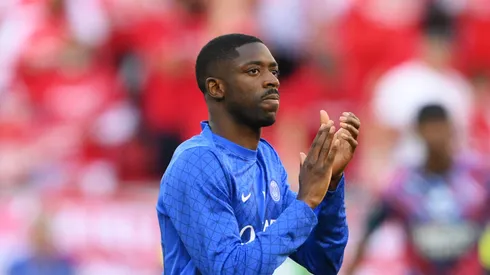 Dembélé tranquiliza França após deixar a final da Champions por cãibras (Photo by David Ramos/Getty Images)