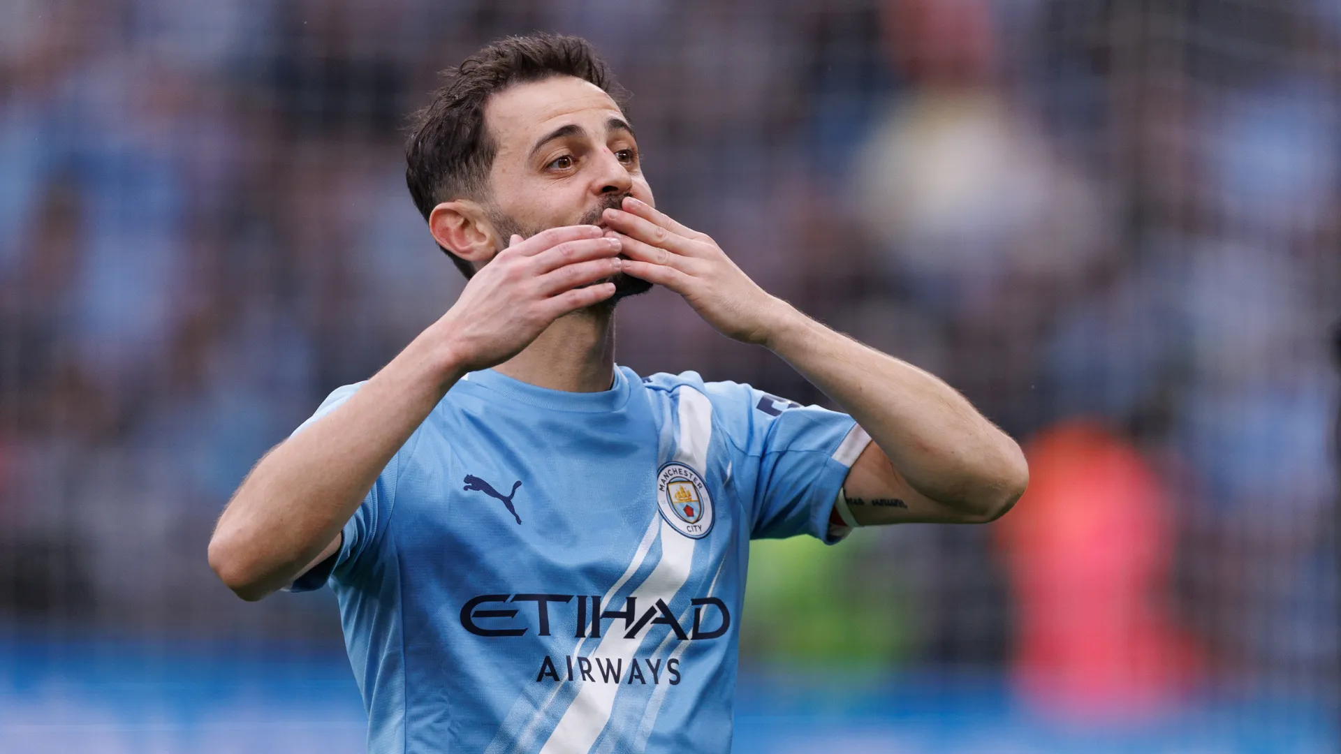 Bernardo SIlva comemora pelo Manchester City