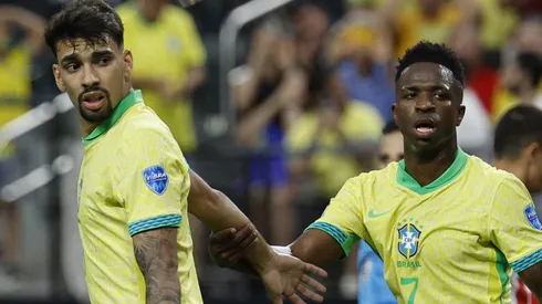 Lucas Paquetá e Vini Jr. (Photo by Kevork Djansezian/Getty Images)