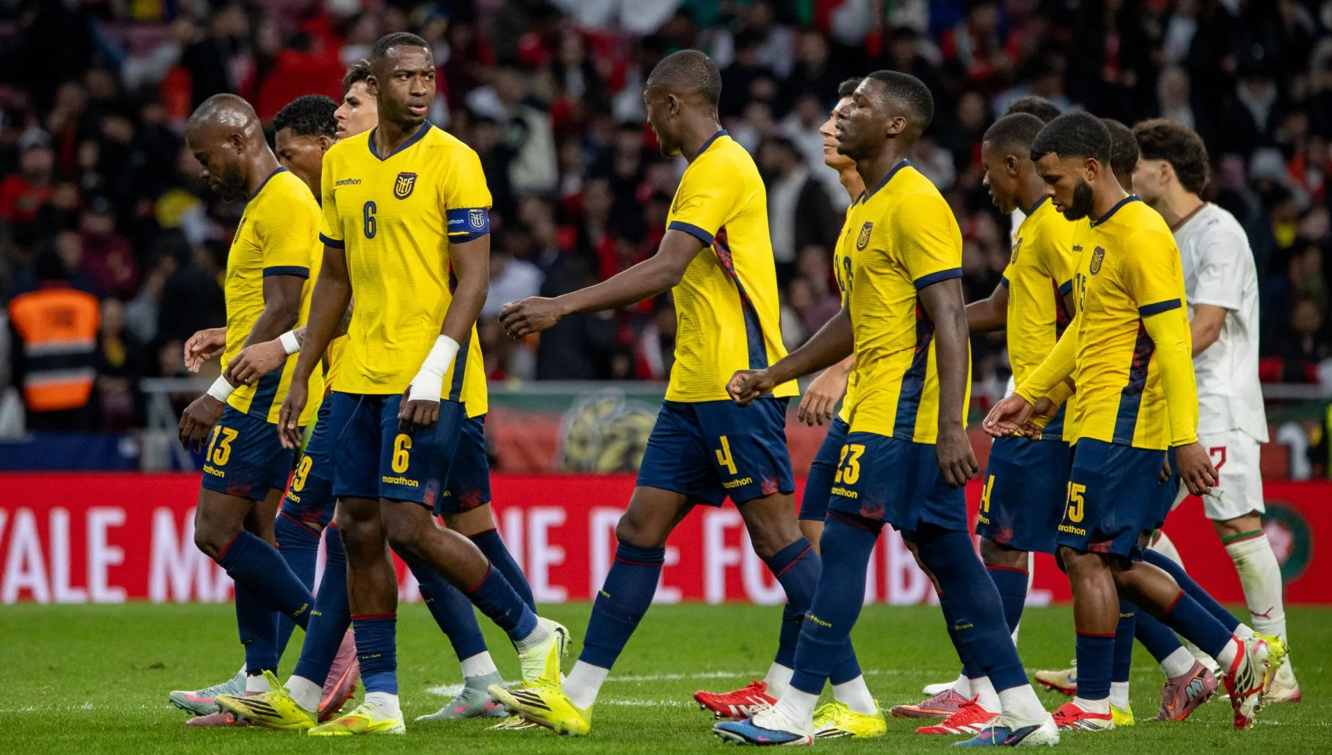 Jogadores equatorianos durante amistoso em preparação para Copa do Mundo. Foto: IMAGO/SOPA Images
