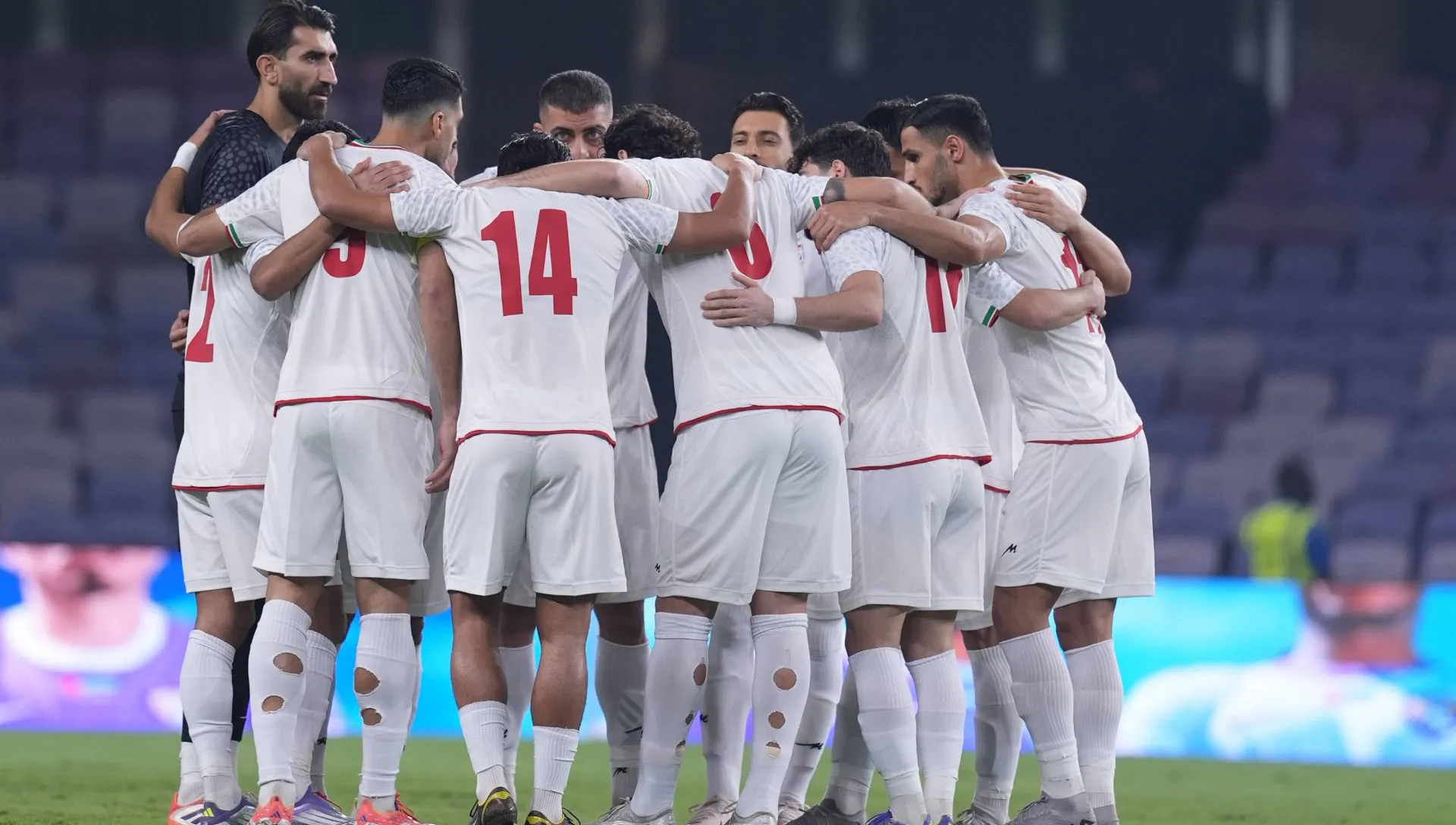 Jogadores da Seleção Iraniana durante amistoso. Foto: IMAGO/Sebastian Frej
