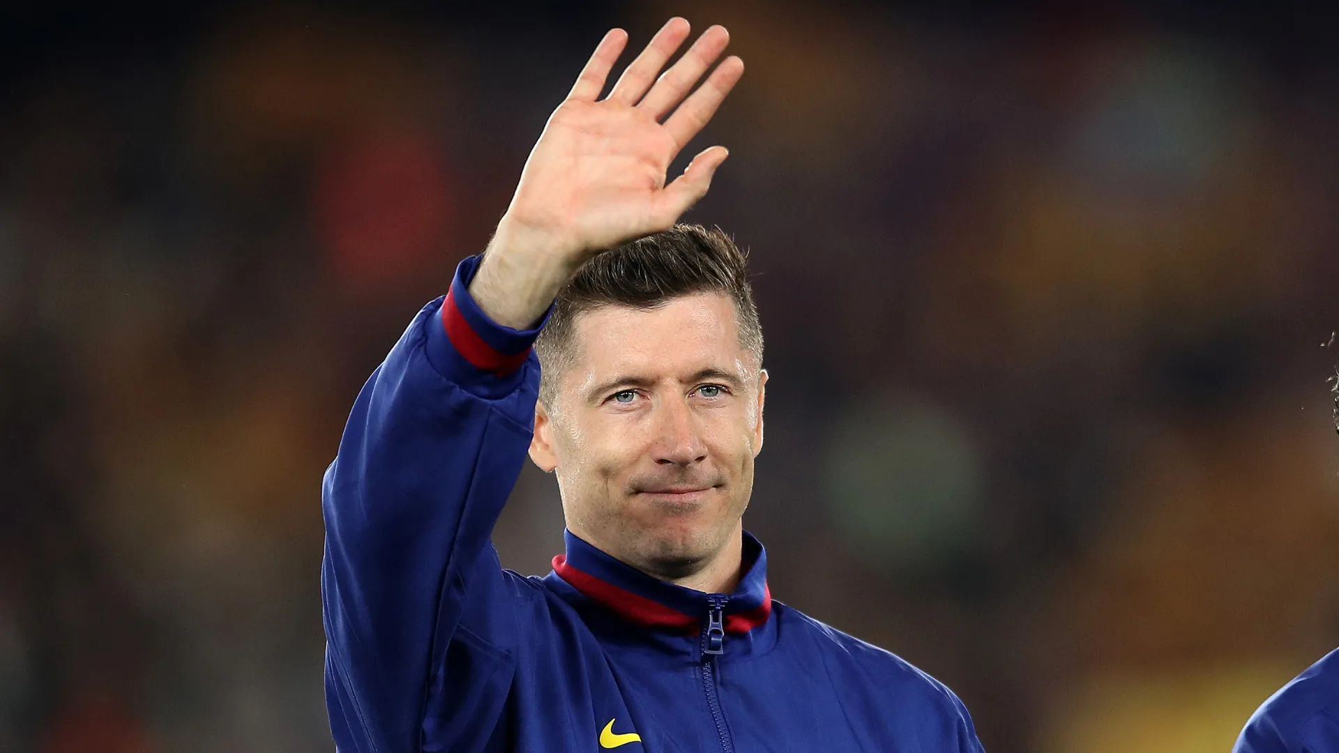 Robert Lewandowski antes de partida do Barcelona