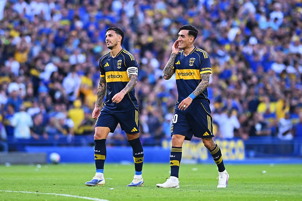 Leandro Paredes (esquerda) e Lautaro Di Lollo (direita da foto), alvo do Vasco, do Boca Juniors (Foto: Rodrigo Valle/Getty Images)