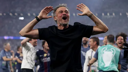Luis Enrique comemora mais uma conquista pelo PSG. Foto: Lars Baron/Getty Images
