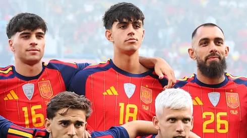 Jogadores da Espanha durante amistoso contra o Iraque. (Photo by Florencia Tan Jun/Getty Images)