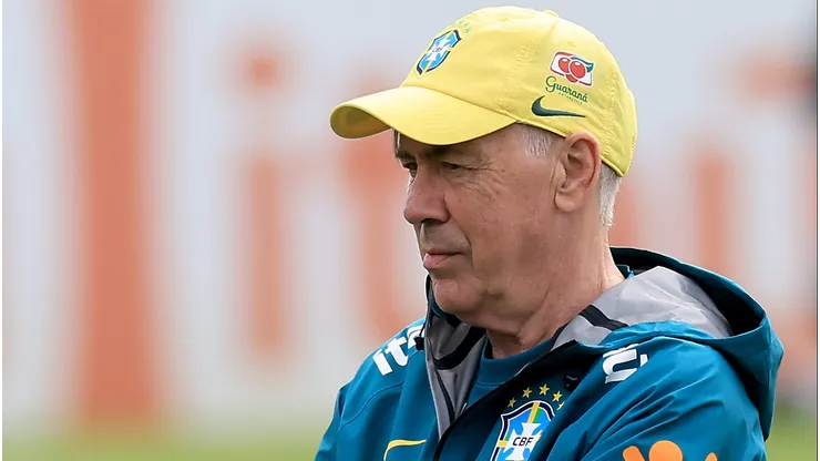 Carlo Ancelotti em treino da Seleção Brasileira. Foto: Buda Mendes/Getty Images