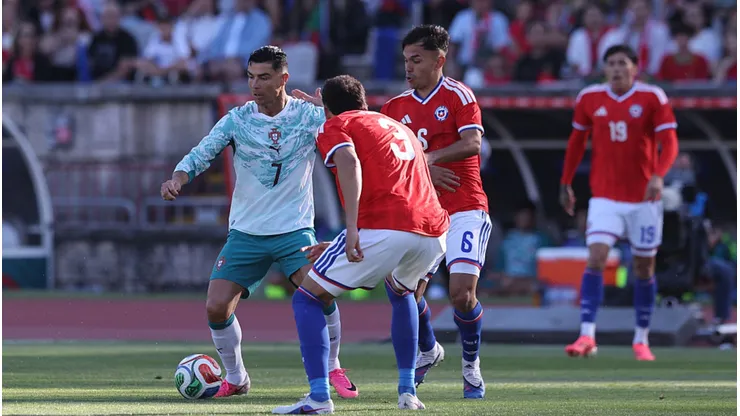 Cristiano Ronaldo foi substituído no primeiro tempo. Carlos Rodrigues/Getty Images.