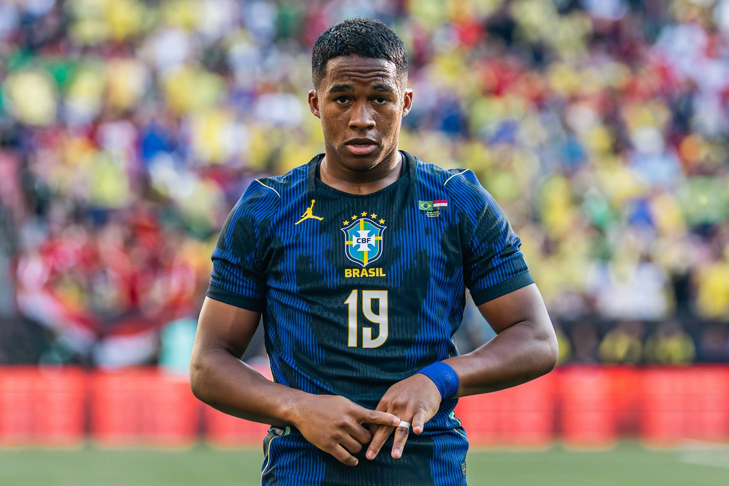Jornal AS, da Espanha, coloca o atacante Endrick como possível camisa 9 da Seleção Brasileira na Copa do Mundo 2026. Foto: IMAGO / Brazil Photo Press